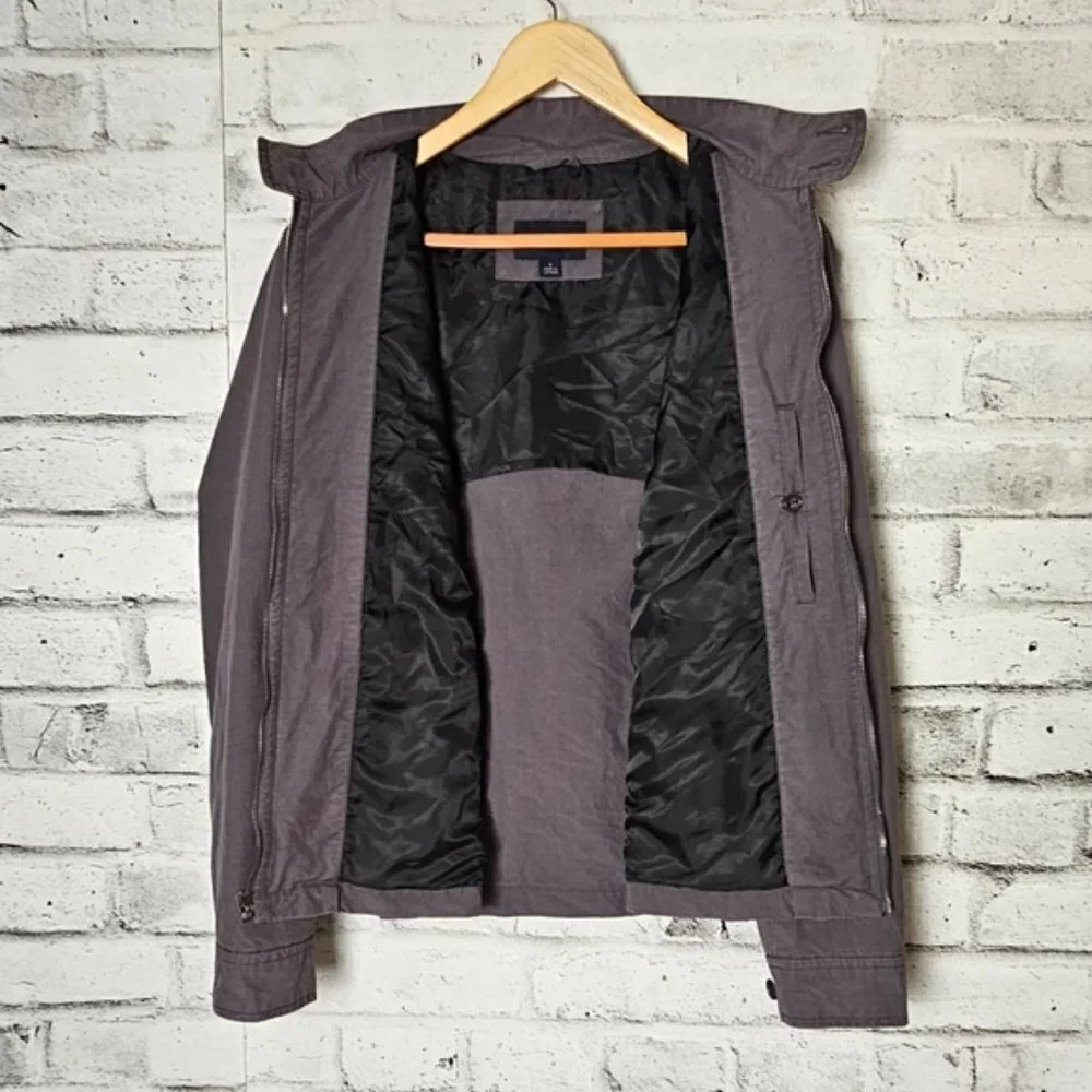 Banana Republic Jacket Mens Small Gray Lightweight Zip Casual